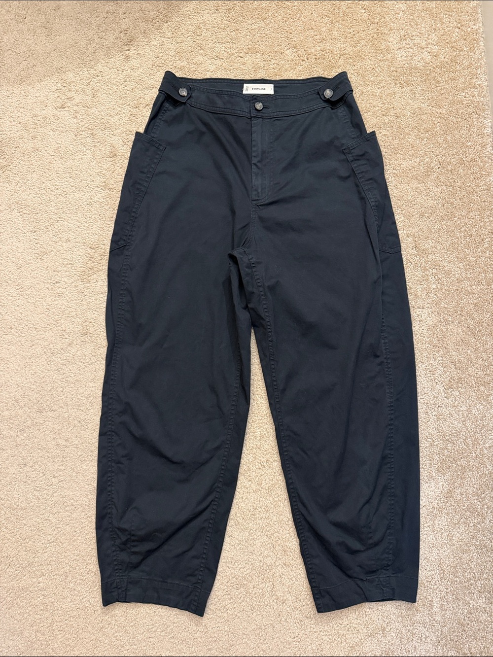 Everlane Women's The Fatigue Barrel Pant Black Slim Cotton Size 8 - Picture 4 of 12